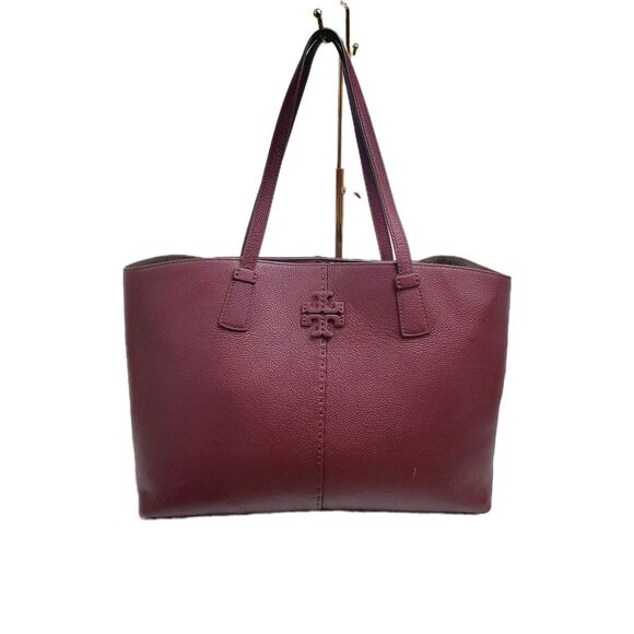 Tory Burch Handbags - Tory Burch McGraw Tote Claret Burgundy Red Shoulder Bag‎ Purse $398